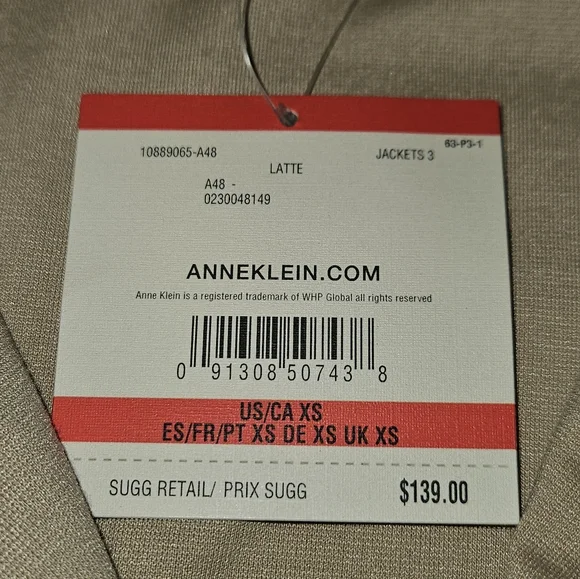 🆕️Anne Klein Moto Jacket Latte Size XS NWT - Picture 5 of 7